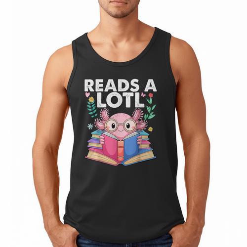 Axolotl Books Readsalotl Reading Bookworm Boys Girls Men Tank Top - Bookorys