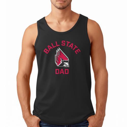 Ball State University Cardinals Arched Dad Men Tank Top - Father's Day Fun