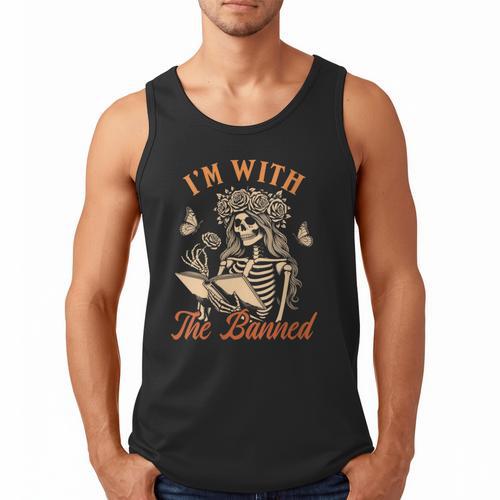 Banned Book Reading Squad Bookish I'm With The Banned Men Tank Top - Bookorys
