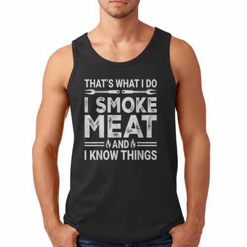 BBQ Grilling Dad Smoking Meat Barbecue Pun Pit Master Father Men Tank Top - Father's Day Fun