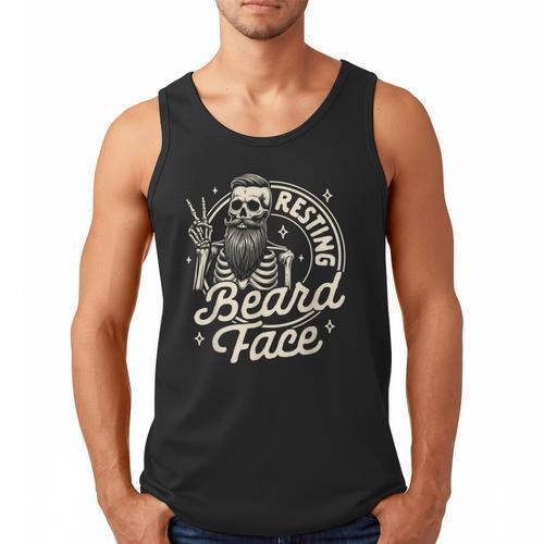 Bearded Dad Daddy Papa Father’s Day Resting Beard Face Men Tank Top - Father's Day Fun
