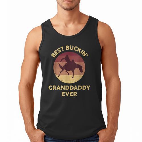 Best Buckin' Granddaddy Western Rodeo Cowboy Bucking Horse Men Tank Top - Father's Day Fun