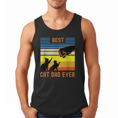 Best Cat Dad Ever Fist Bump For Fur Daddies Men Women Girls Kids Men Tank Top - Father's Day Fun
