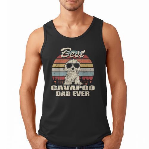 Best Cavapoo Dad Ever Vintage Retro Dog Dad Men Tank Top - Father's Day Fun