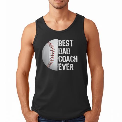 Best Dad Coach Ever Baseball For Sport Lovers Men Tank Top - Father's Day Fun