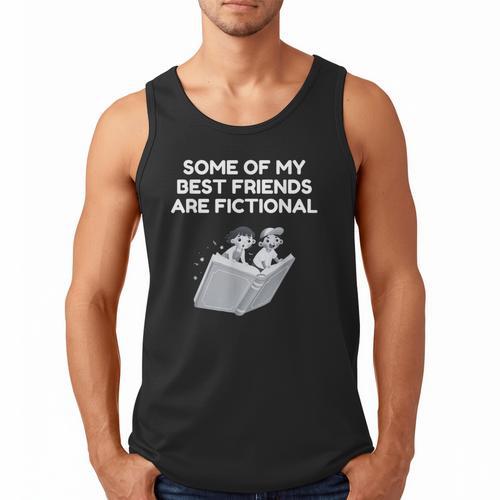 Some Of My Best Friends Are Fictional Book Lover Nerd Men Tank Top - Bookorys