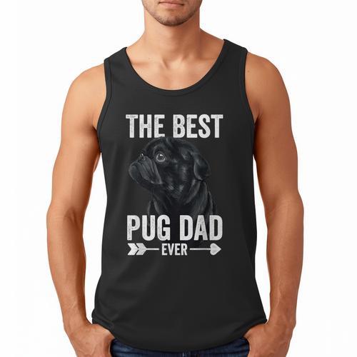 Best Pug Dad Ever Fathers Day Cute Daddy Dad Pug Men Tank Top - Father's Day Fun