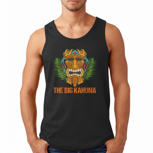 The Big Kahuna Hawaiian Tiki Dad Boss T-Shirt Men Tank Top - Father's Day Fun