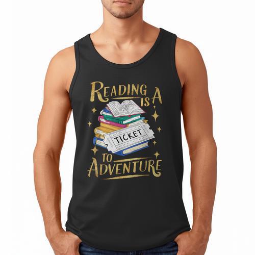 Book Adventure Library Student Teacher Book Men Tank Top - Bookorys