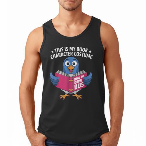 This Is My Book Character Costume Cute Pigeon Kids Reading Men Tank Top - Bookorys