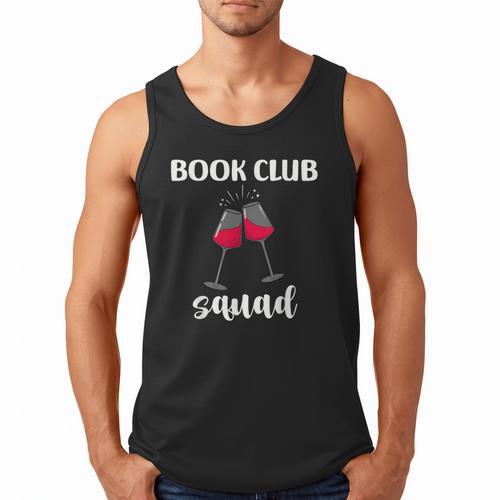 Book Club Squad Reading Bookworm Wine Lover Humor Men Tank Top - Bookorys DE