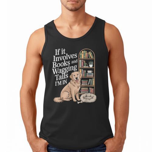 Book And Dog Lover Bookworm Reader Book Lover Men Tank Top - Bookorys