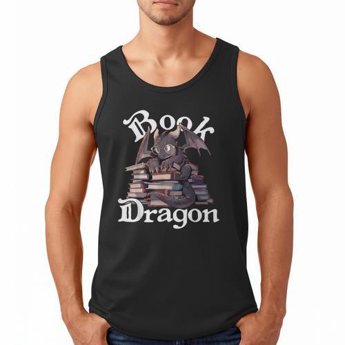 Book Dragon Book Lover Bookworm Book Reader Librarian Men Tank Top - Bookorys
