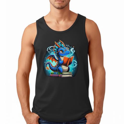 Book Dragon Reading Lover Men Tank Top - Bookorys