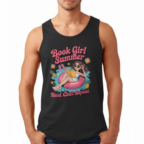 Book Girl Summer Beach Vacation Book Lover Men Tank Top - Bookorys