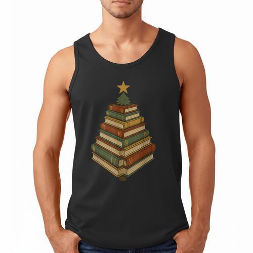 Book Lover Christmas Graphic For Librarians Men Tank Top - Bookorys