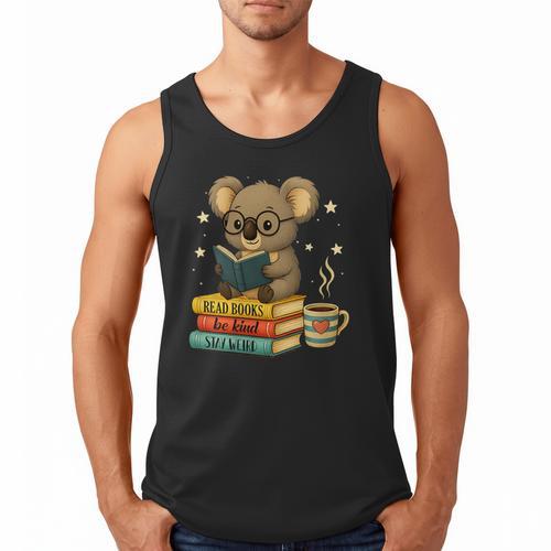 Book Lover Koala Reading Bookish Library Read Books Be Kind Men Tank Top - Bookorys AU