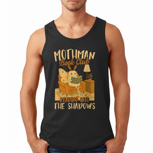 Book Lover Moth Mothman Book Club Reading Into Shadows Men Tank Top - Bookorys