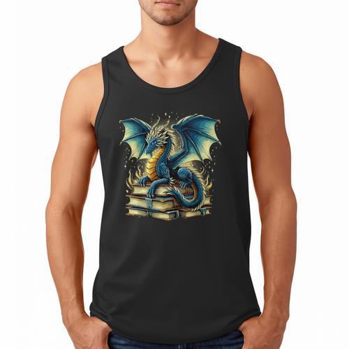 Book Lover Reading Fantasy Dragon Men Tank Top - Bookorys AU