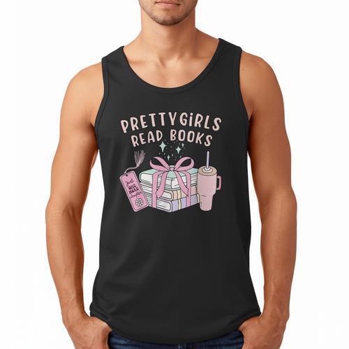 Book Lover's Pretty Girl's Read Books Men Tank Top - Bookorys