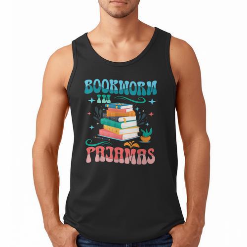 Book Reader Librarian Bookworm In Pajamas Book And Pajama Men Tank Top - Bookorys