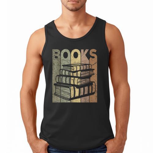 Book Reader Vintage Bookworm Retro Book Lover Men Tank Top - Bookorys UK