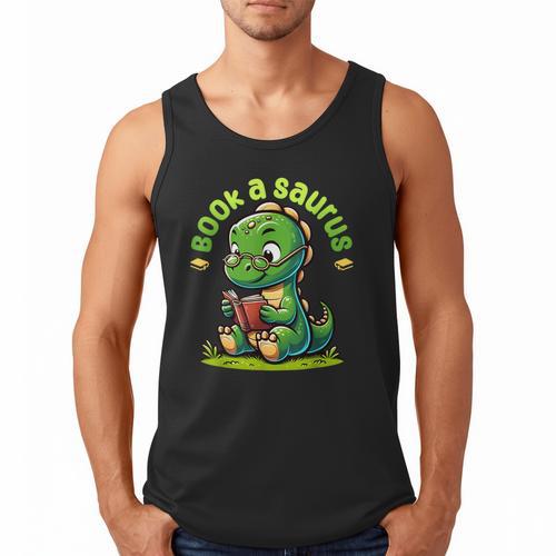 Book A Saurus Bookasaurus Dinosaur Book Girls Boys Toddler Men Tank Top - Bookorys AU