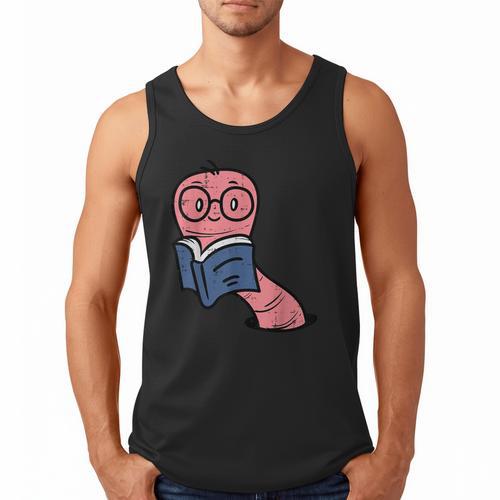 Book Worm Pun Read Reading Librarian America Men Women Kids Men Tank Top - Bookorys