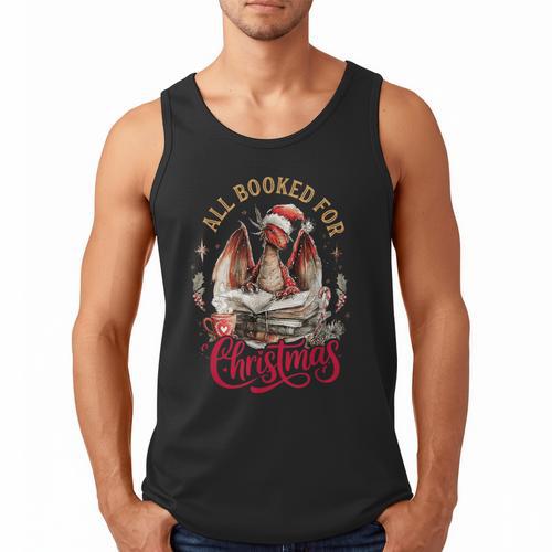 All Booked For Christmas Dragon Men Tank Top - Bookorys