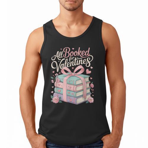 All Booked For Valentines Stacked Books Men Tank Top - Bookorys