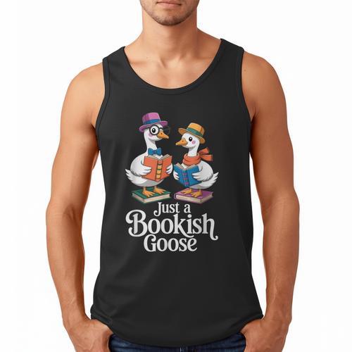 Bookish Goose Cute Geese With Hats Reading Books Men Tank Top - Bookorys