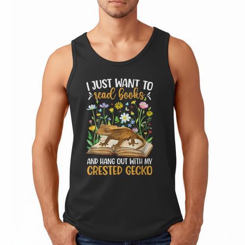 Books And Crested Gecko Owner Crestie Lover Men Tank Top - Bookorys
