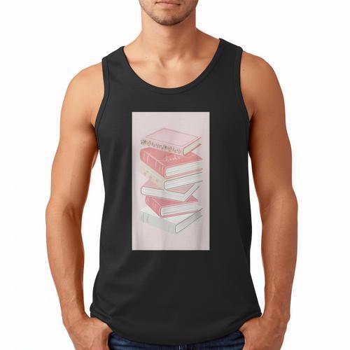 Books Flowers Art Flower Stack Pastel Feminine Men Tank Top - Bookorys