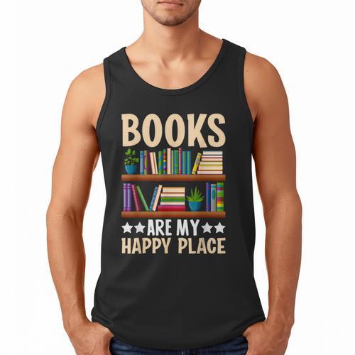 Books Are My Happy Place Men Tank Top - Bookorys UK