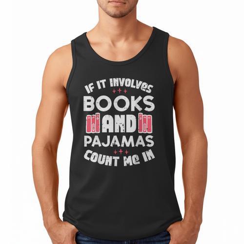 Books Pajamas Read Reading Book Librarian Women Girls Men Tank Top - Bookorys DE