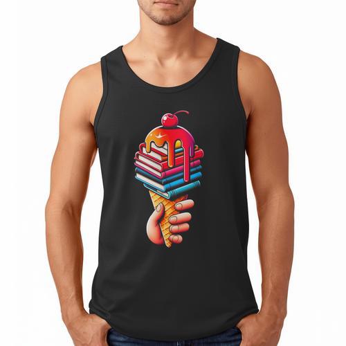 Books Reading Ice Cream Men Tank Top - Bookorys