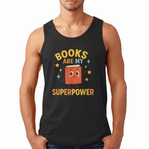 Books Are My Superpower Cute Reading Lover Men Tank Top - Bookorys