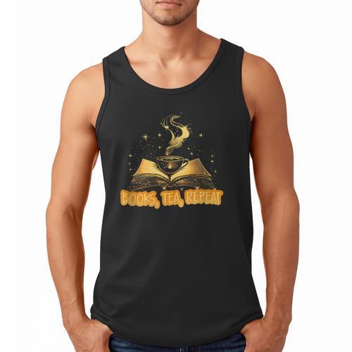 Books Tea Repeat Men Tank Top - Bookorys