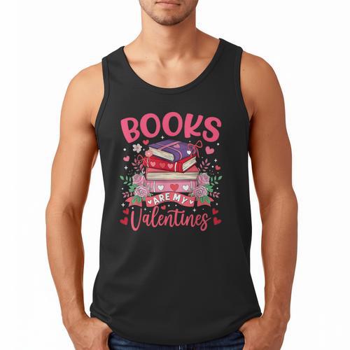 Books Are My Valentine Coquette Bow Book Flower Girl Women Men Tank Top - Bookorys DE