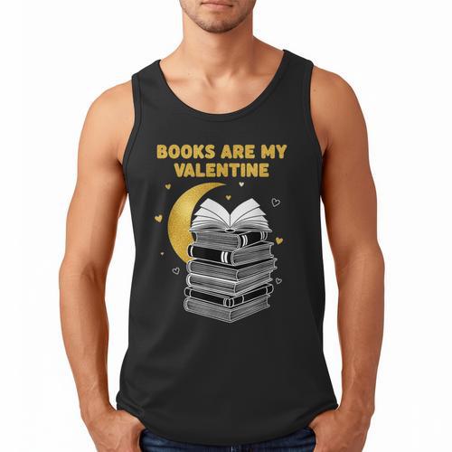 Books Are My Valentine Cute Book Lover Valentine's Day Men Tank Top - Bookorys
