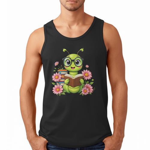 Bookworm Costume Kawaii Reading Worm For World Book Day Men Tank Top - Bookorys