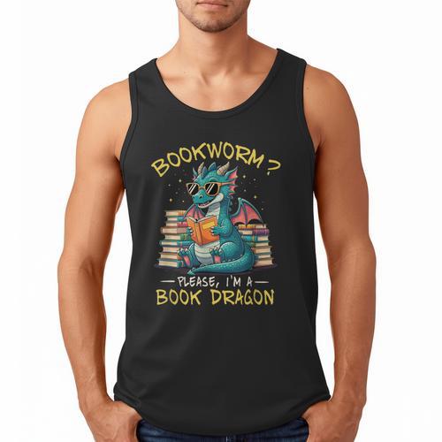Bookworm I'm A Book Dragon Reading Books Bookish Book Lover Men Tank Top - Bookorys