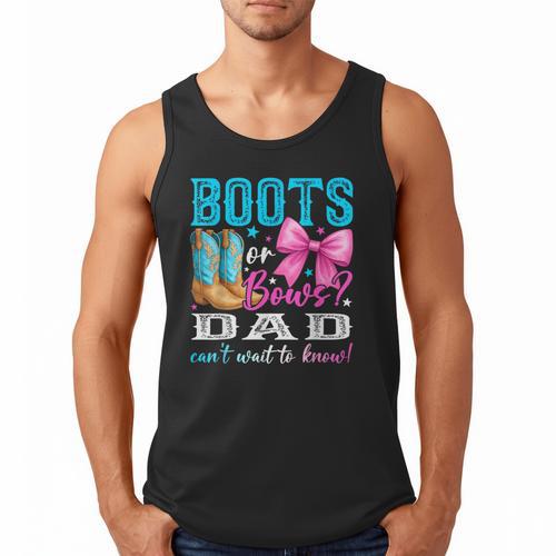 Boots Or Bows Dad Loves You Gender Reveal Party Men Tank Top - Father's Day Fun