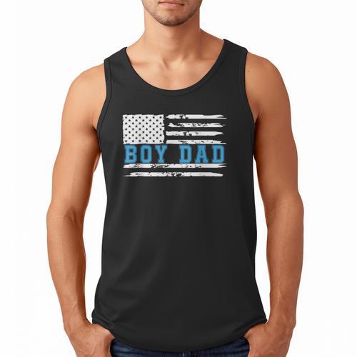 Boy Dad Proud Dad Of Boy Father Of Boy Shirt For Dad US Flag Men Tank Top - Father's Day Fun
