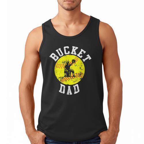 Bucket Dad Softball Dad Baseball Father's Coach Men Tank Top - Father's Day Fun