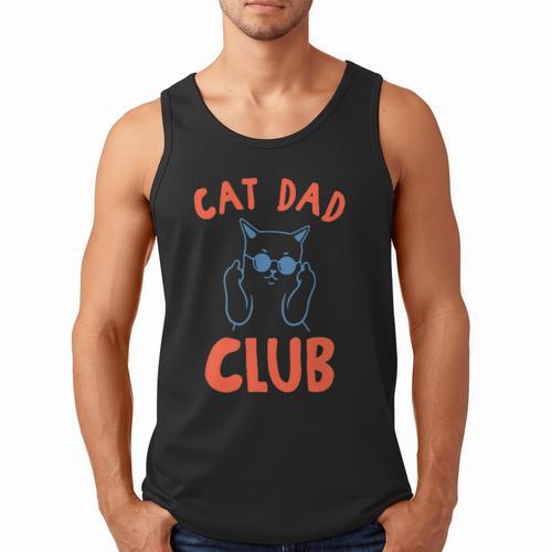 Cat Dad Club Life Is Better With Cats Retro Cat Dad Men Tank Top - Father's Day Fun