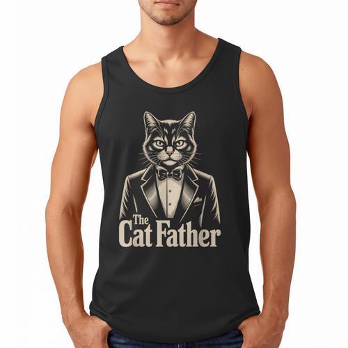 Cat Lover The CatFather Cat Dad Men Tank Top - Father's Day Fun