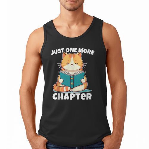 Cat Reading Books Bookworm Read One More Chapter Men Tank Top - Bookorys