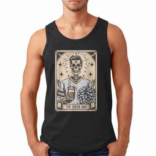 Cheer Dad Tarot Card Skeleton Cheerleading Fathers Day Men Tank Top - Father's Day Fun