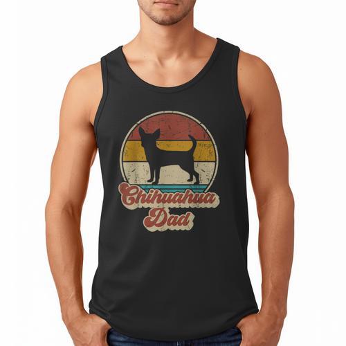 Chihuahua Dad Dog Lover Men Chihuahua Dog Vintage Men Tank Top - Father's Day Fun